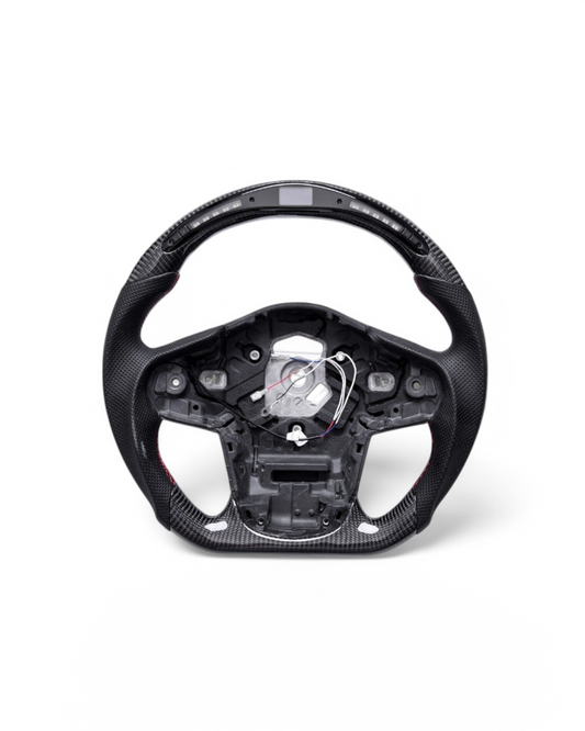 Custom Carbon Fiber Steering Wheel w/ LED for Toyota Supra MK5 (2019–2024)