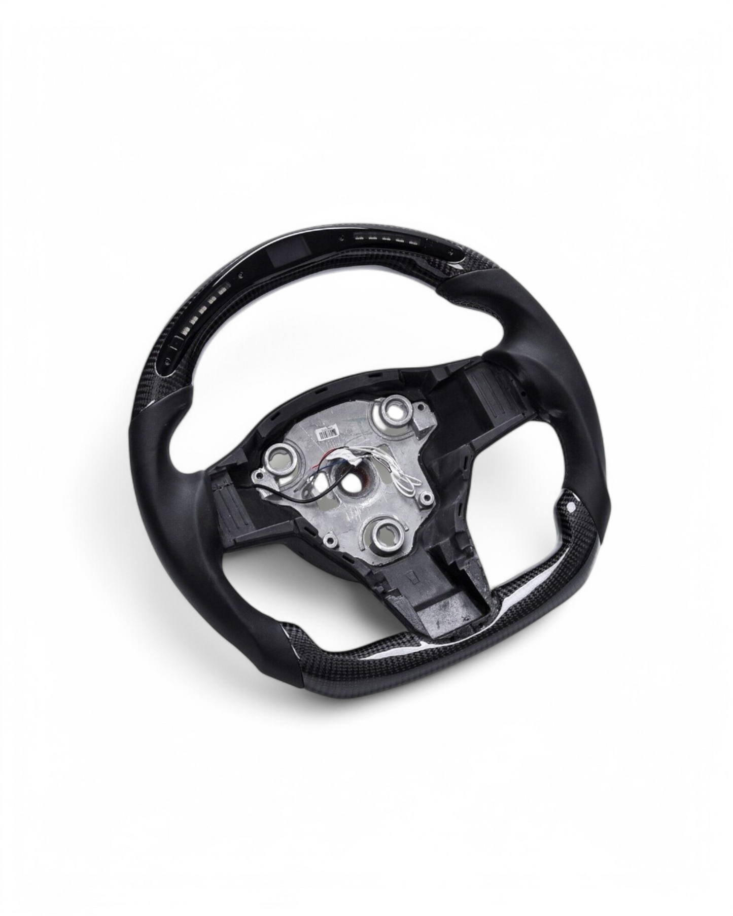 Custom Carbon Fiber Steering Wheel w/ LED for Tesla Model 3 & Model Y (2017–2023)